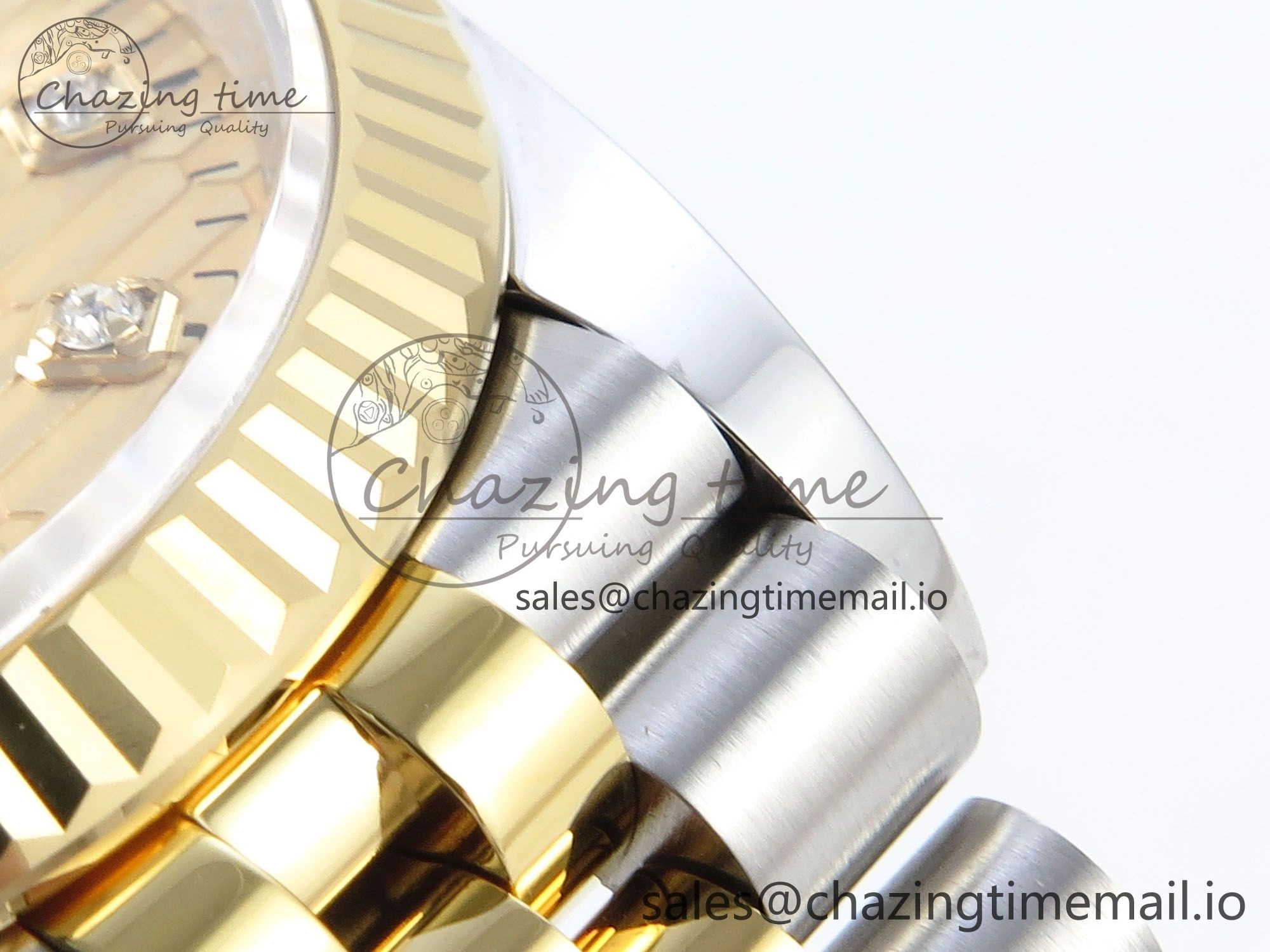 Packable DateJust 36 126233 EWEF Best Edition YG Textured Diamonds Dial on SS YG Jubilee Bracelet A 621