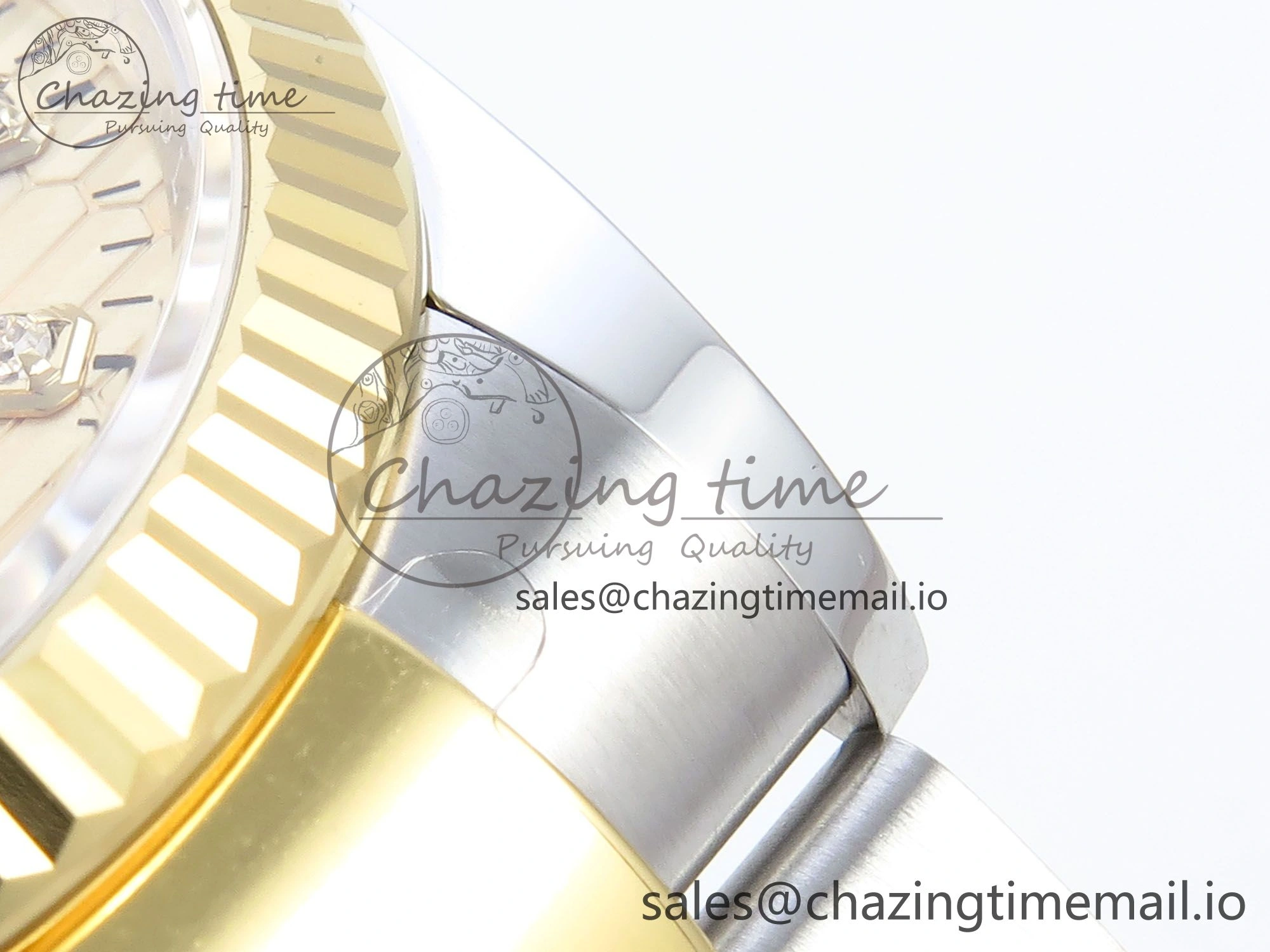 Effortless DateJust 36 126233 EWEF Best Edition YG Textured Diamonds Dial on SS YG Oyster Bracelet A 677