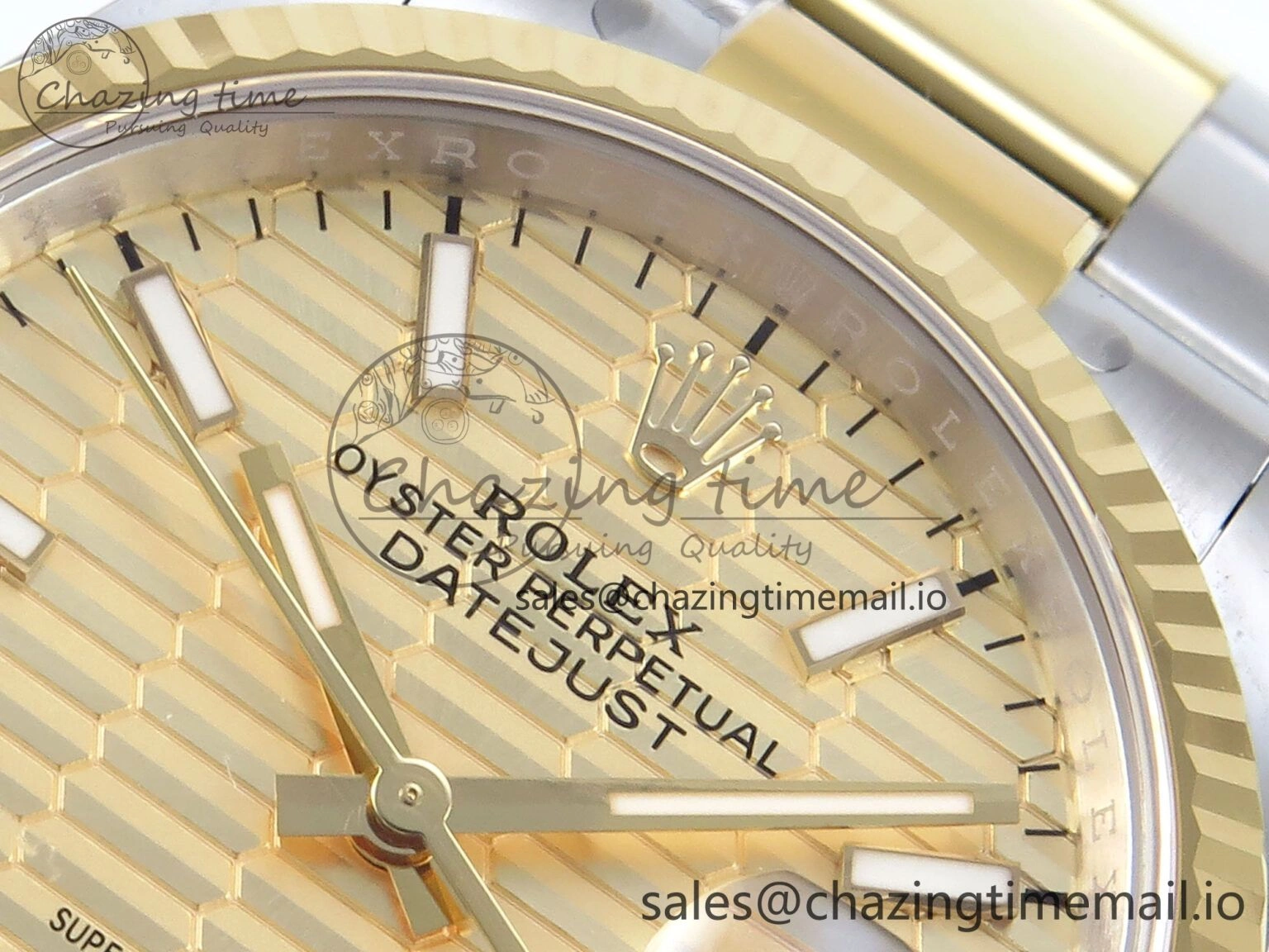 DateJust 36 126233 EWEF Best Edition YG Textured Stick Dial on SS YG Oyster Bracelet A Tailored 671