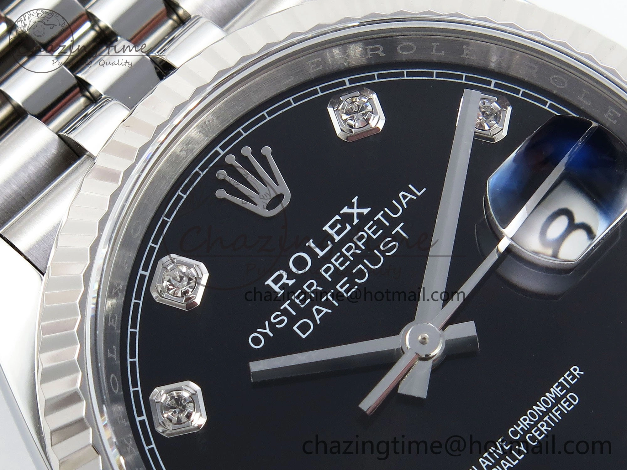 Sustainable DateJust 36 126234 APF 1:1 Best Edition 904L Steel Black Diamonds Dial on SS Jubilee Bracelet VR 1585