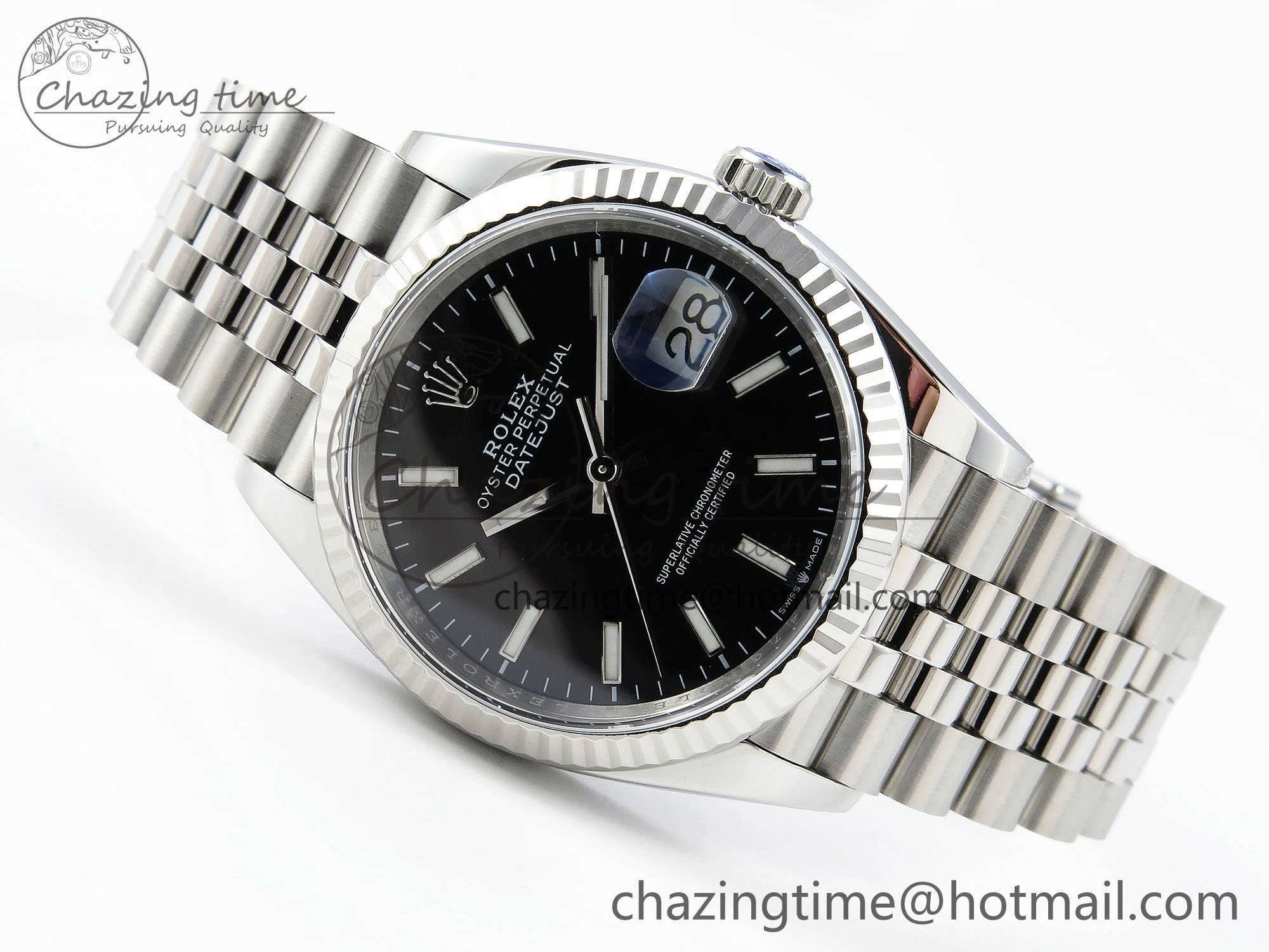 Durable DateJust 36 126234 APF 1:1 Best Edition 904L Steel Black Sitck Dial on SS Jubilee Bracelet VR 1584
