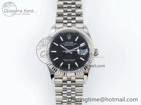 Durable DateJust 36 126234 APF 1:1 Best Edition 904L Steel Black Sitck Dial on SS Jubilee Bracelet VR 1584