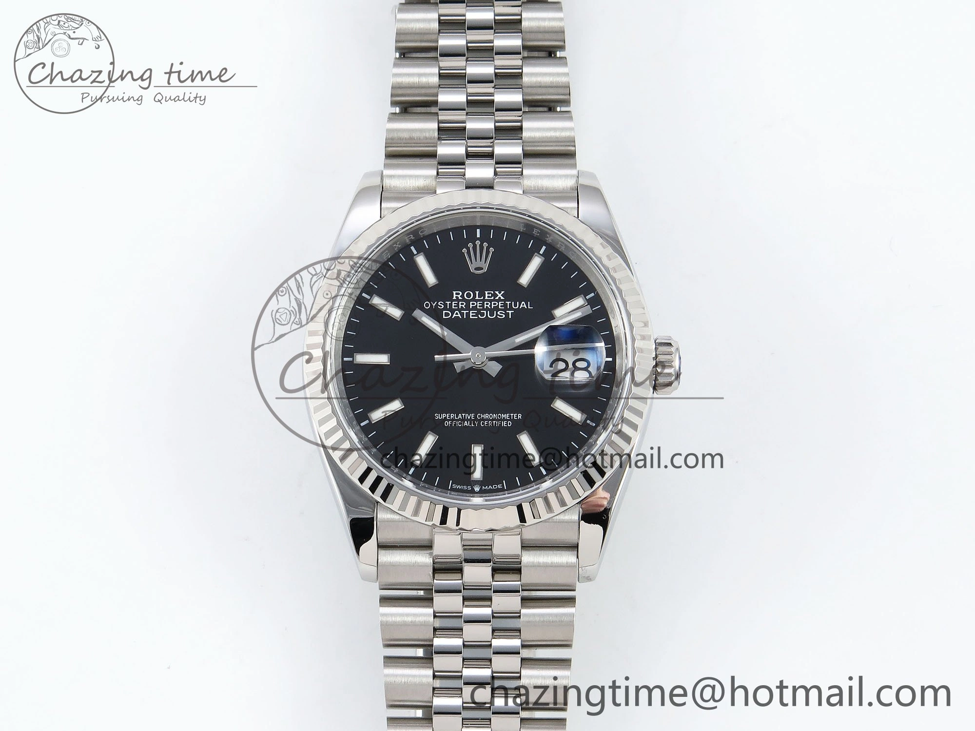 Durable DateJust 36 126234 APF 1:1 Best Edition 904L Steel Black Sitck Dial on SS Jubilee Bracelet VR 1584