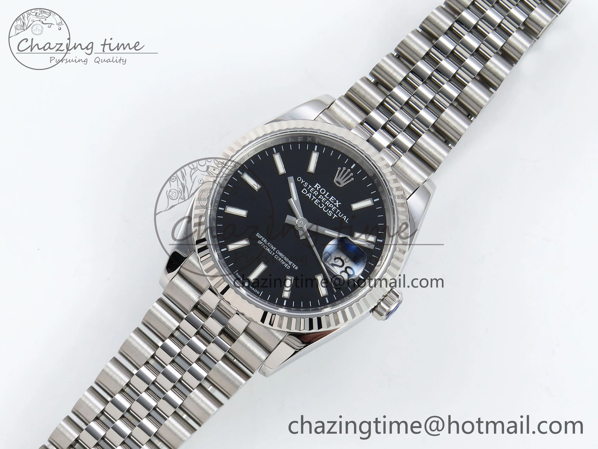 Durable DateJust 36 126234 APF 1:1 Best Edition 904L Steel Black Sitck Dial on SS Jubilee Bracelet VR 1584
