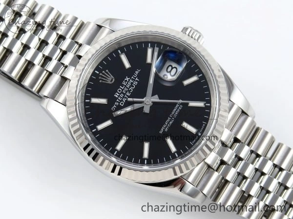 Durable DateJust 36 126234 APF 1:1 Best Edition 904L Steel Black Sitck Dial on SS Jubilee Bracelet VR 1584