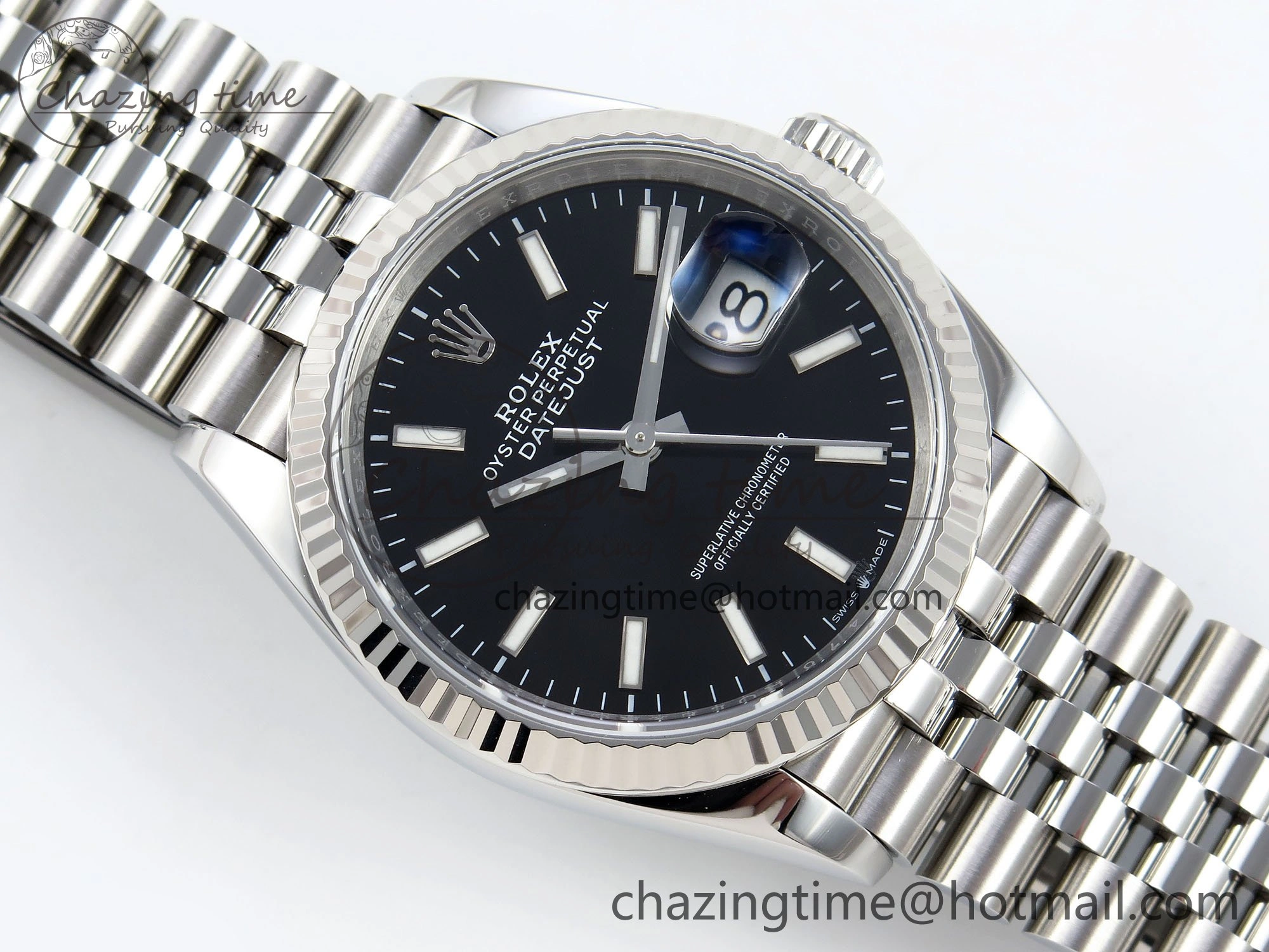 Durable DateJust 36 126234 APF 1:1 Best Edition 904L Steel Black Sitck Dial on SS Jubilee Bracelet VR 1584