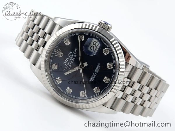 Breathable DateJust 36 126234 APF 1:1 Best Edition 904L Steel Blue Diamonds Dial on SS Jubilee Bracelet VR 1580