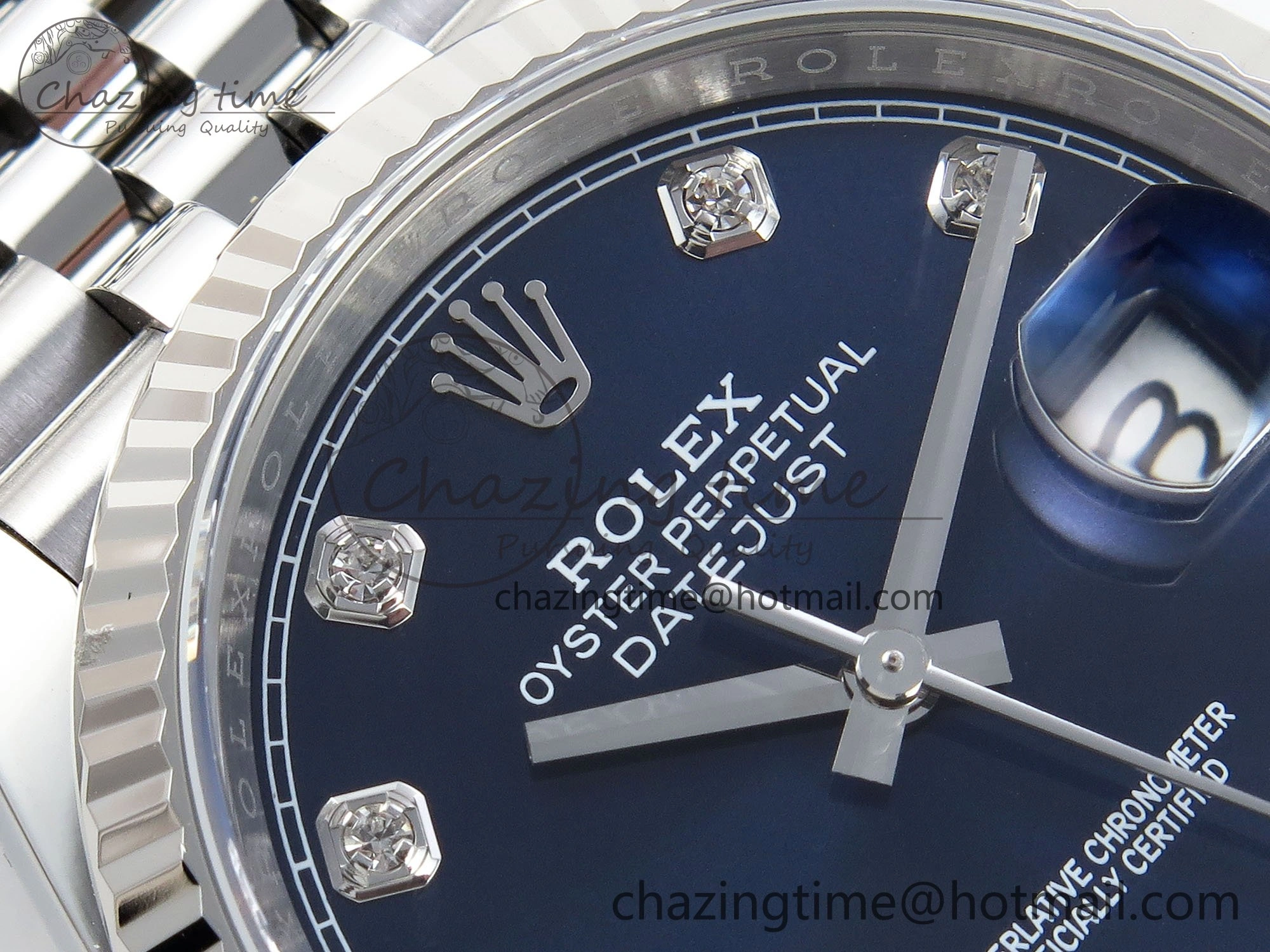 Breathable DateJust 36 126234 APF 1:1 Best Edition 904L Steel Blue Diamonds Dial on SS Jubilee Bracelet VR 1580