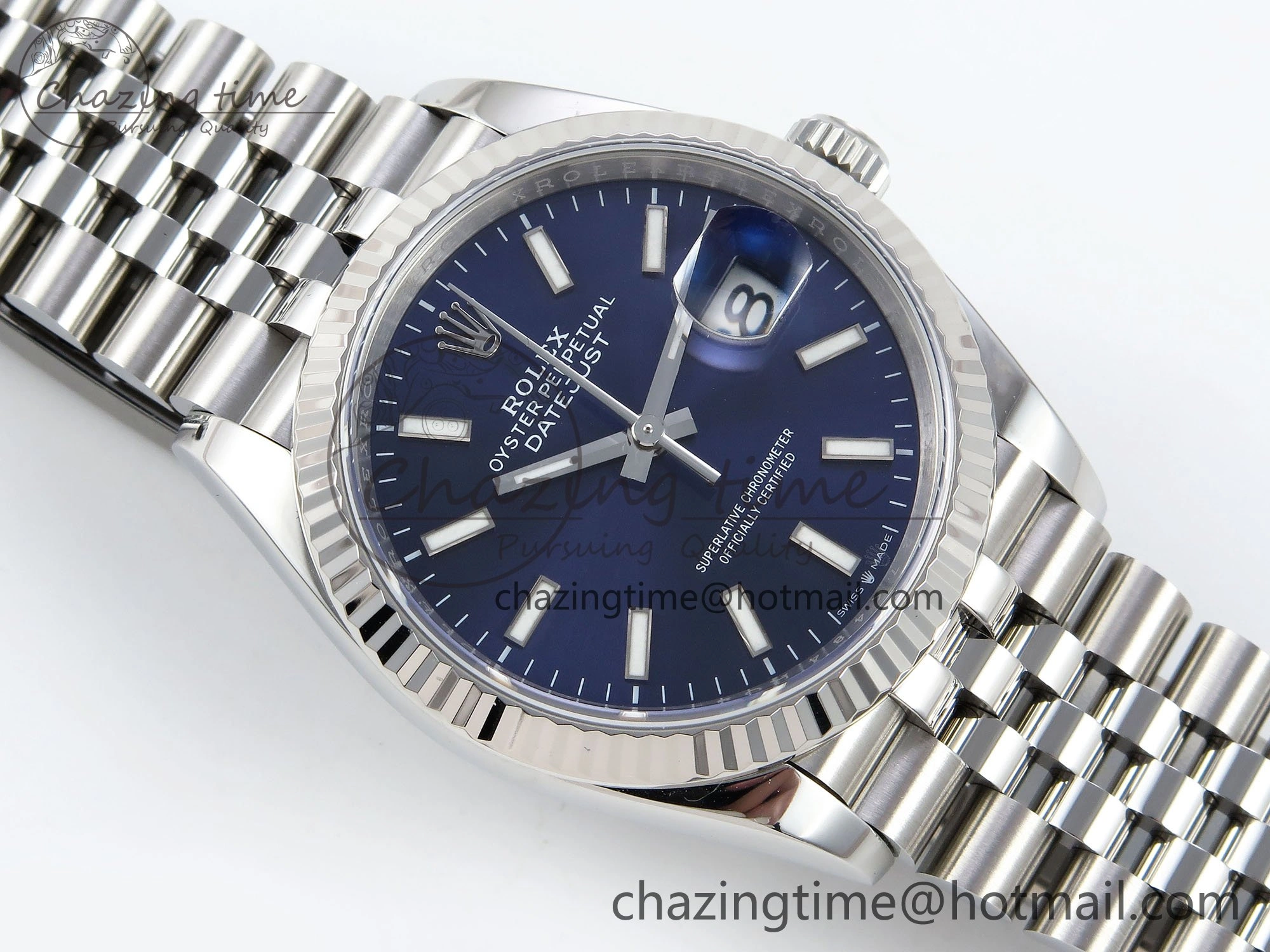 DateJust 36 126234 APF 1:1 Best Edition 904L Steel Blue Sitck Dial on SS Jubilee Bracelet VR Practical 1582