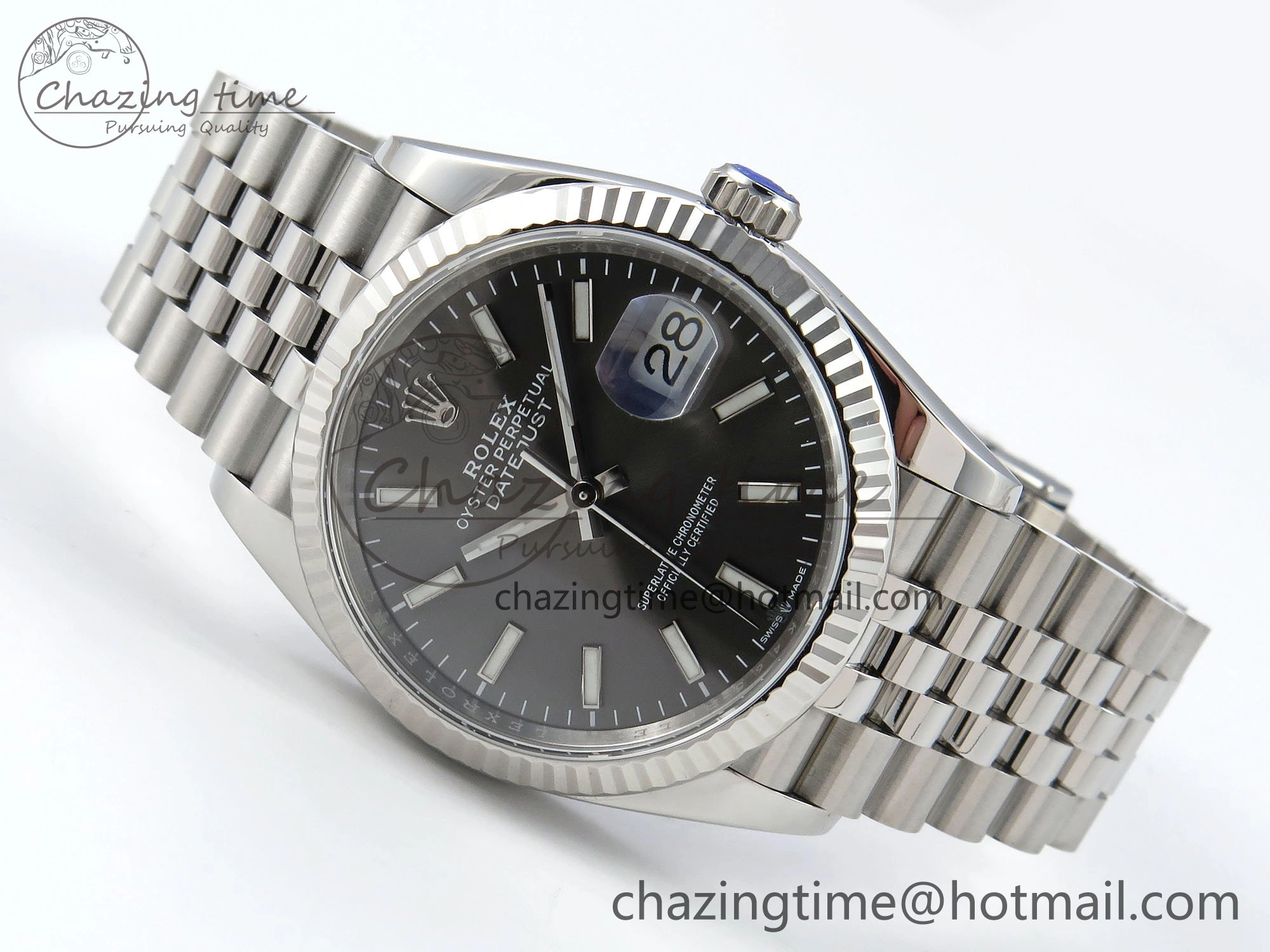 DateJust 36 126234 APF 1:1 Best Edition 904L Steel Gray Sitck Dial on SS Jubilee Bracelet VR HighQuality 1595