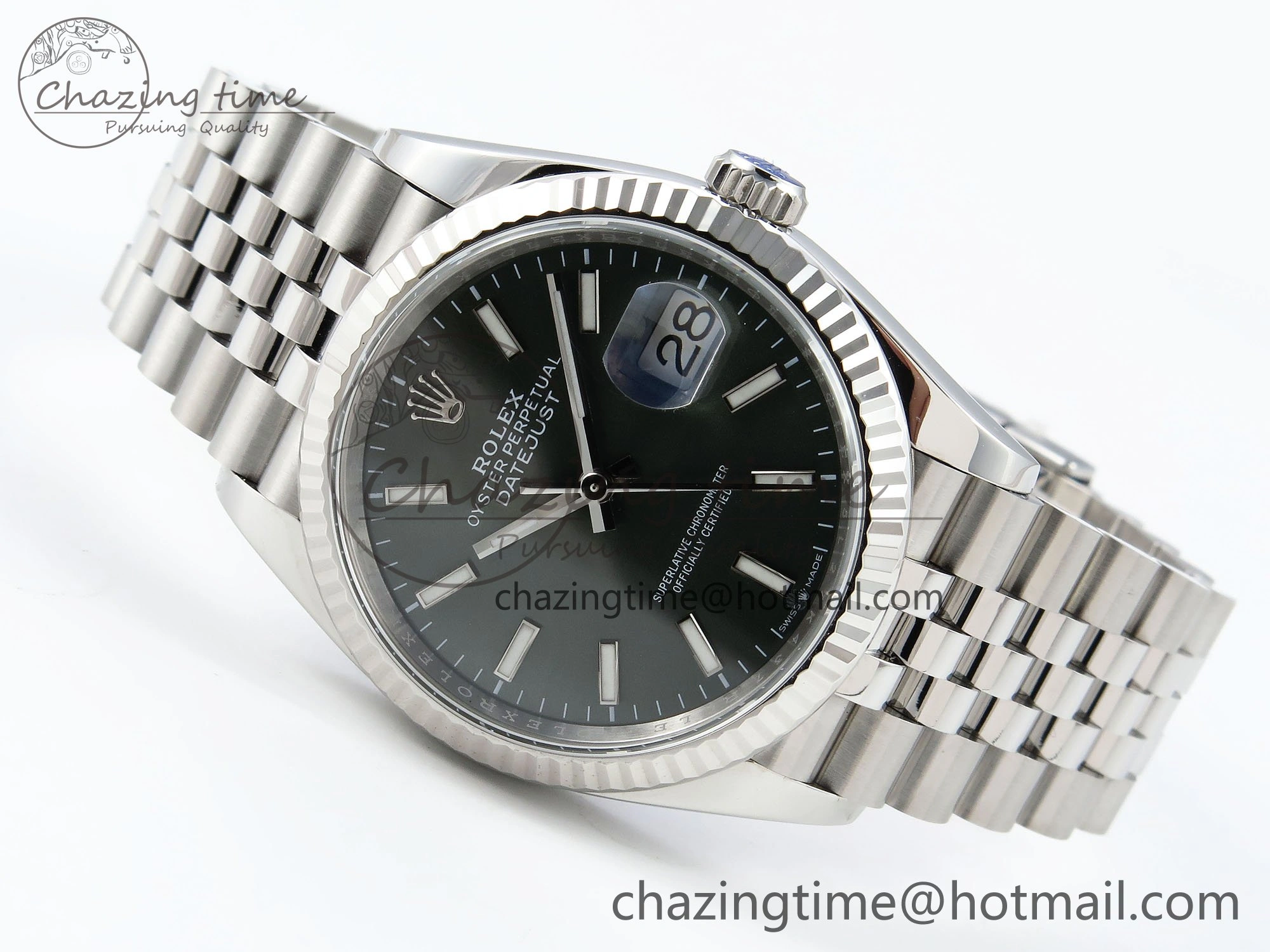 Breathable DateJust 36 126234 APF 1:1 Best Edition 904L Steel Green Sitck Dial on SS Jubilee Bracelet VR 1587