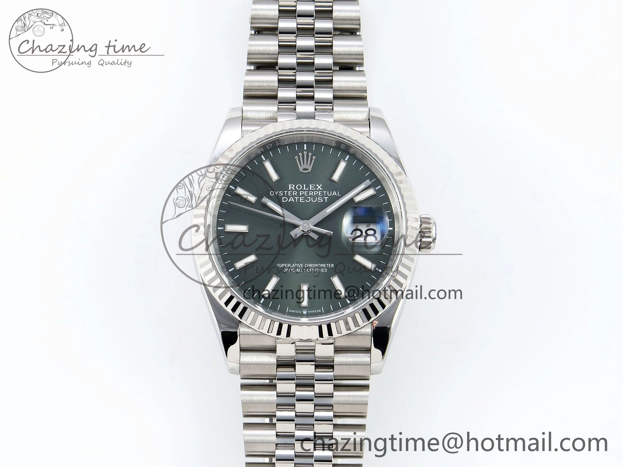 Breathable DateJust 36 126234 APF 1:1 Best Edition 904L Steel Green Sitck Dial on SS Jubilee Bracelet VR 1587