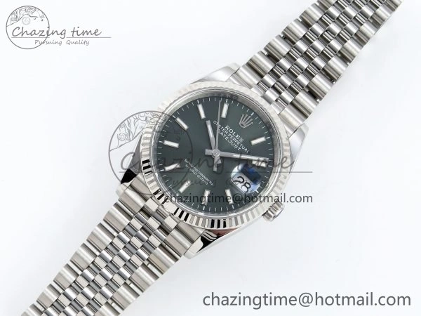 Breathable DateJust 36 126234 APF 1:1 Best Edition 904L Steel Green Sitck Dial on SS Jubilee Bracelet VR 1587