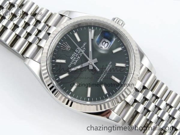 Breathable DateJust 36 126234 APF 1:1 Best Edition 904L Steel Green Sitck Dial on SS Jubilee Bracelet VR 1587