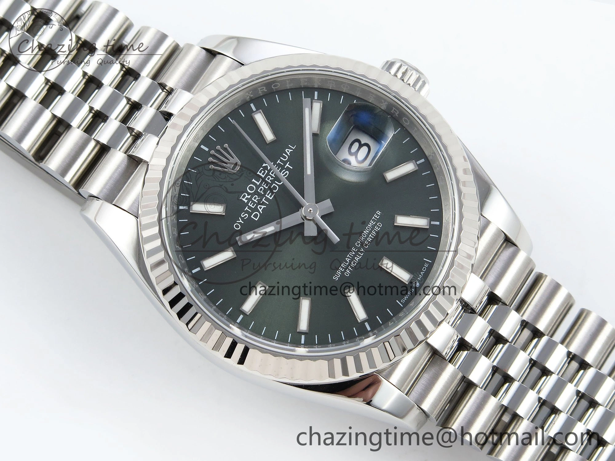 Breathable DateJust 36 126234 APF 1:1 Best Edition 904L Steel Green Sitck Dial on SS Jubilee Bracelet VR 1587