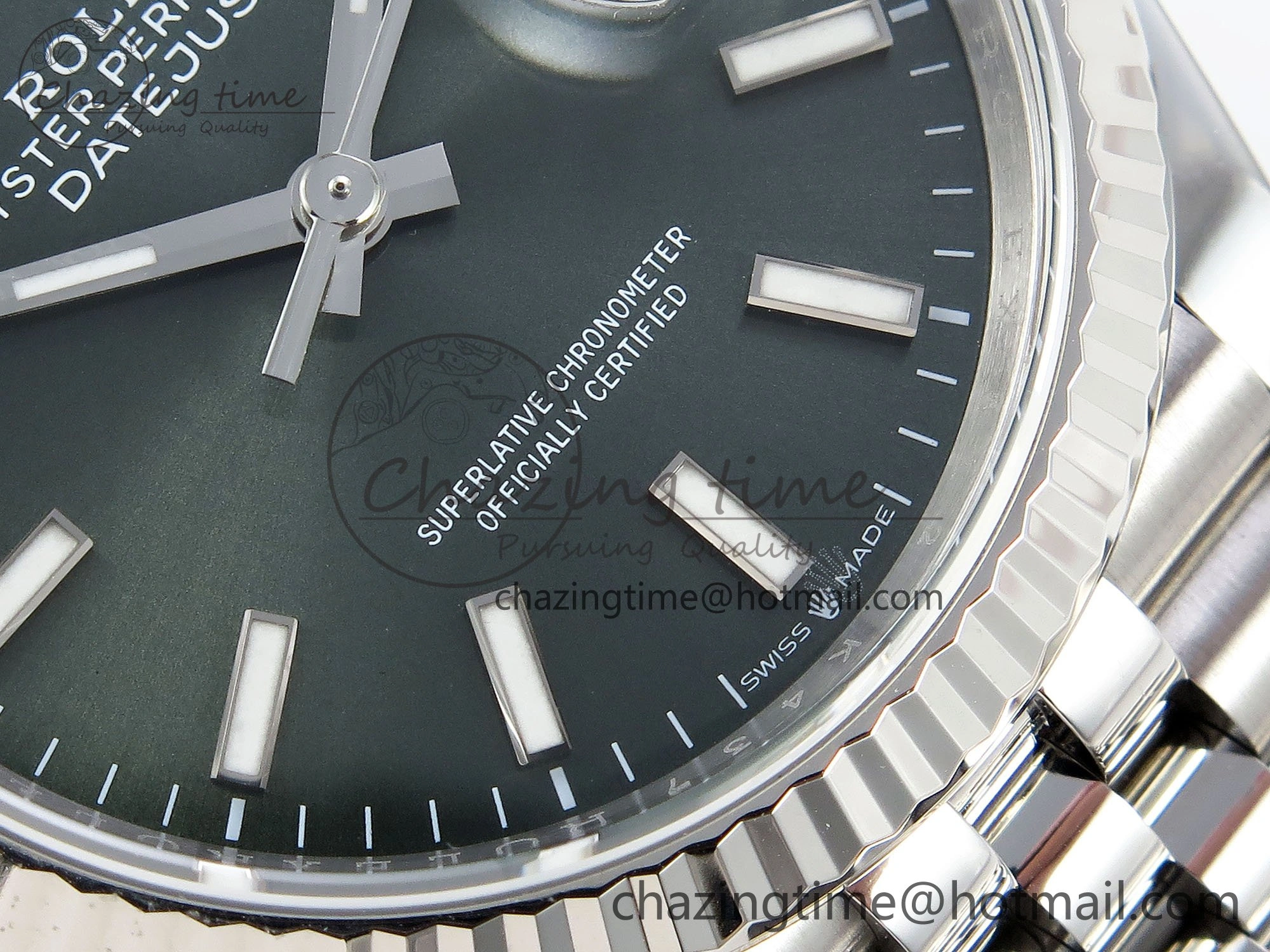 Breathable DateJust 36 126234 APF 1:1 Best Edition 904L Steel Green Sitck Dial on SS Jubilee Bracelet VR 1587
