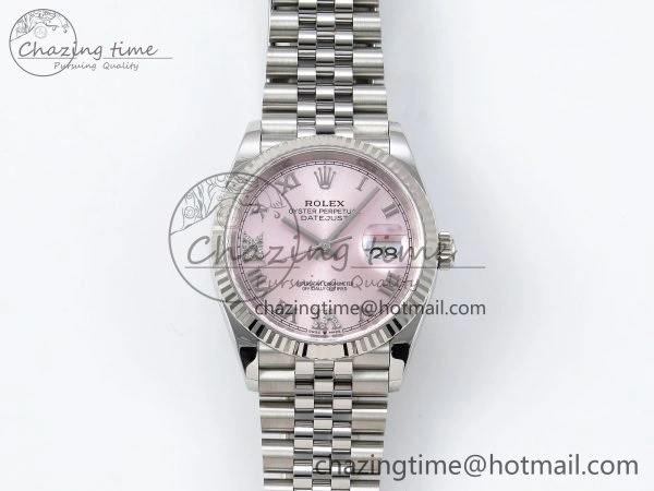DateJust 36 126234 APF 1:1 Best Edition 904L Steel Pink Diamond Roman Dial on Jubilee Bracelet VR Youthful 1536