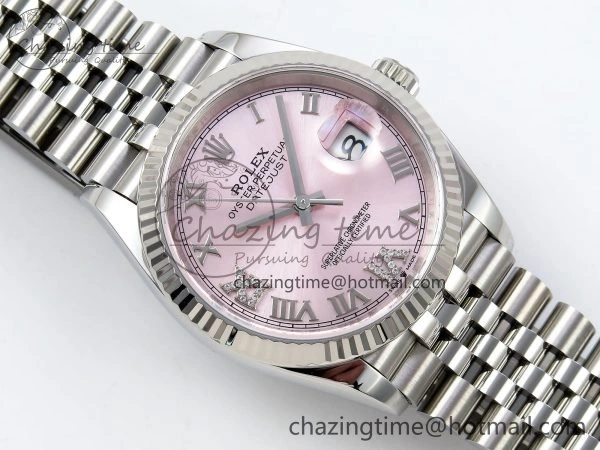 DateJust 36 126234 APF 1:1 Best Edition 904L Steel Pink Diamond Roman Dial on Jubilee Bracelet VR Youthful 1536