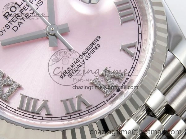 DateJust 36 126234 APF 1:1 Best Edition 904L Steel Pink Diamond Roman Dial on Jubilee Bracelet VR Youthful 1536