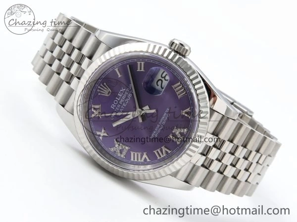 DateJust 36 126234 APF 1:1 Best Edition 904L Steel Purple Diamond Roman Dial on Jubilee Bracelet VR Fashionable 1533