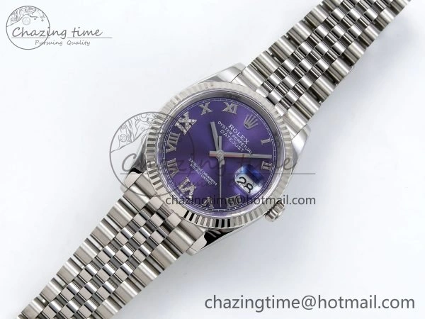 DateJust 36 126234 APF 1:1 Best Edition 904L Steel Purple Diamond Roman Dial on Jubilee Bracelet VR Fashionable 1533