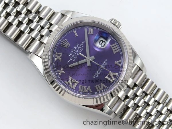 DateJust 36 126234 APF 1:1 Best Edition 904L Steel Purple Diamond Roman Dial on Jubilee Bracelet VR Fashionable 1533