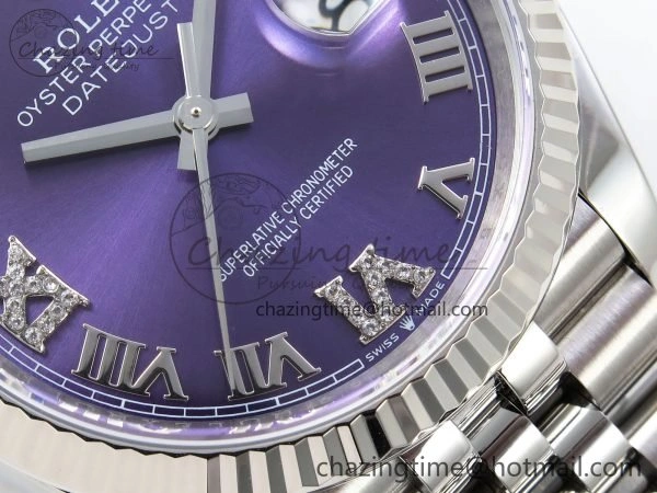 DateJust 36 126234 APF 1:1 Best Edition 904L Steel Purple Diamond Roman Dial on Jubilee Bracelet VR Fashionable 1533