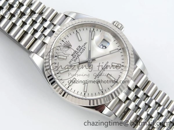 DateJust 36 126234 APF 1:1 Best Edition 904L Steel Silver Sitck Dial on SS Jubilee Bracelet VR ZeroBulk 1579