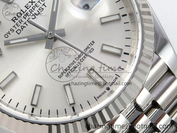DateJust 36 126234 APF 1:1 Best Edition 904L Steel Silver Sitck Dial on SS Jubilee Bracelet VR ZeroBulk 1579