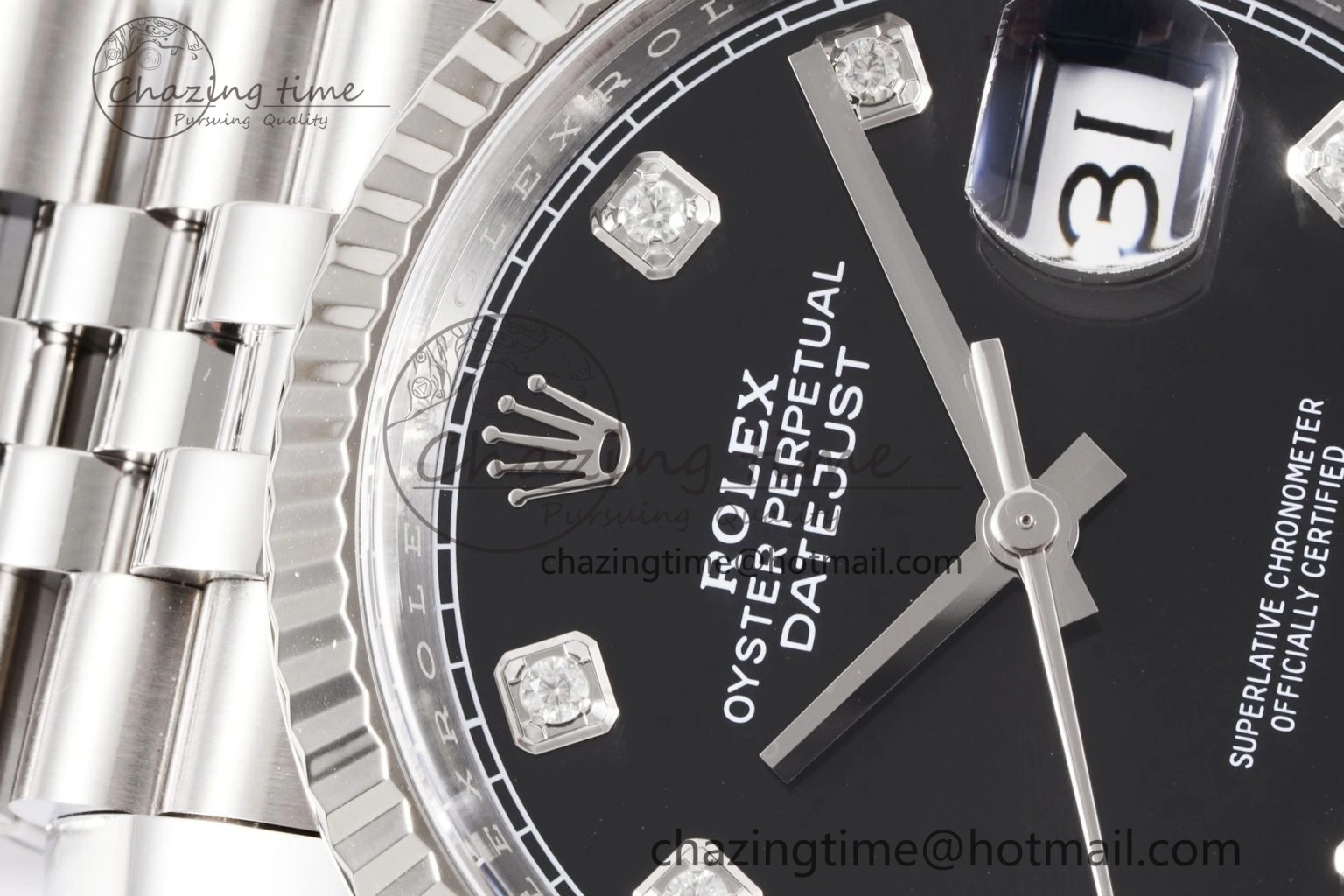 Comfortable DateJust 36 126234 Clean 1:1 Best Edition 904L Steel Black Diamonds Dial on Jubilee Bracelet VR 10135
