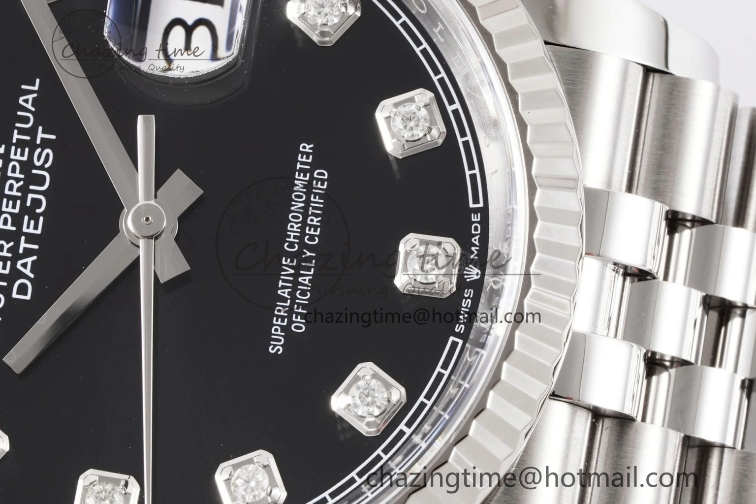 Comfortable DateJust 36 126234 Clean 1:1 Best Edition 904L Steel Black Diamonds Dial on Jubilee Bracelet VR 10135