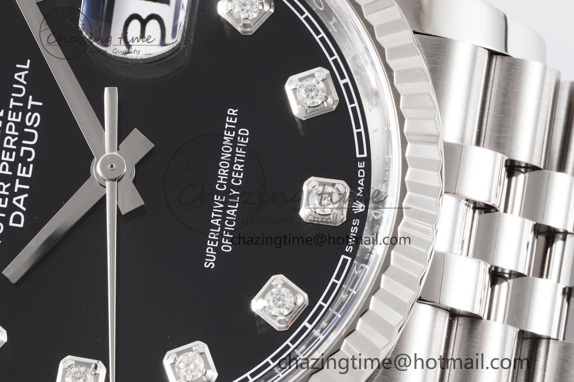 Comfortable DateJust 36 126234 Clean 1:1 Best Edition 904L Steel Black Diamonds Dial on Jubilee Bracelet VR 10135