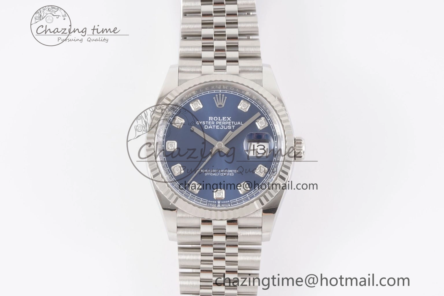 ModernLook DateJust 36 126234 Clean 1:1 Best Edition 904L Steel Blue Diamonds Dial on Jubilee Bracelet VR 1993