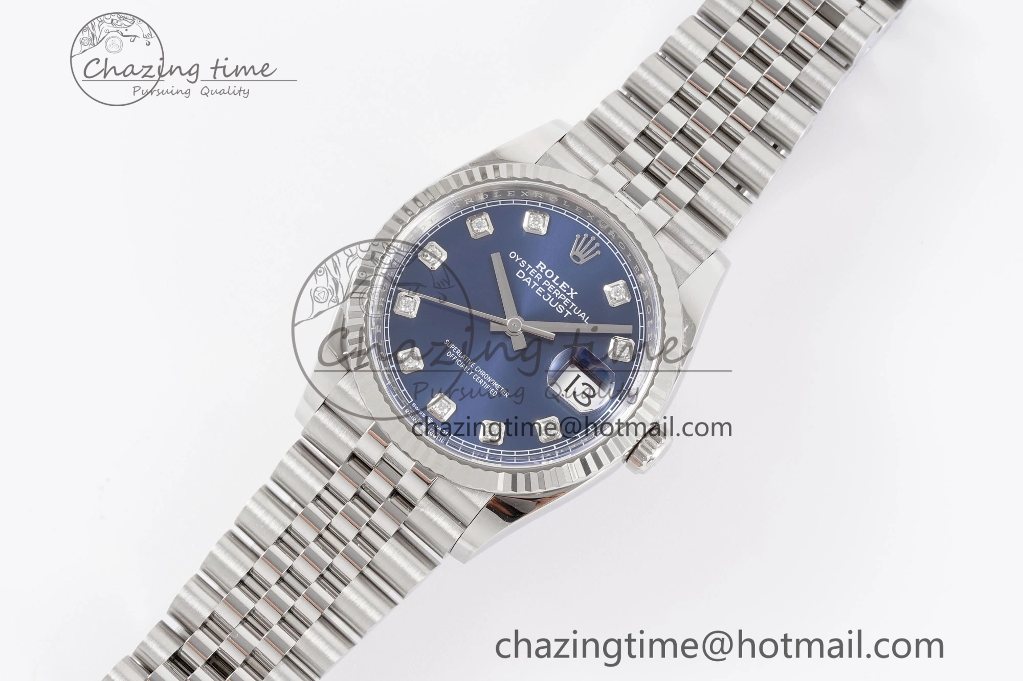 ModernLook DateJust 36 126234 Clean 1:1 Best Edition 904L Steel Blue Diamonds Dial on Jubilee Bracelet VR 1993