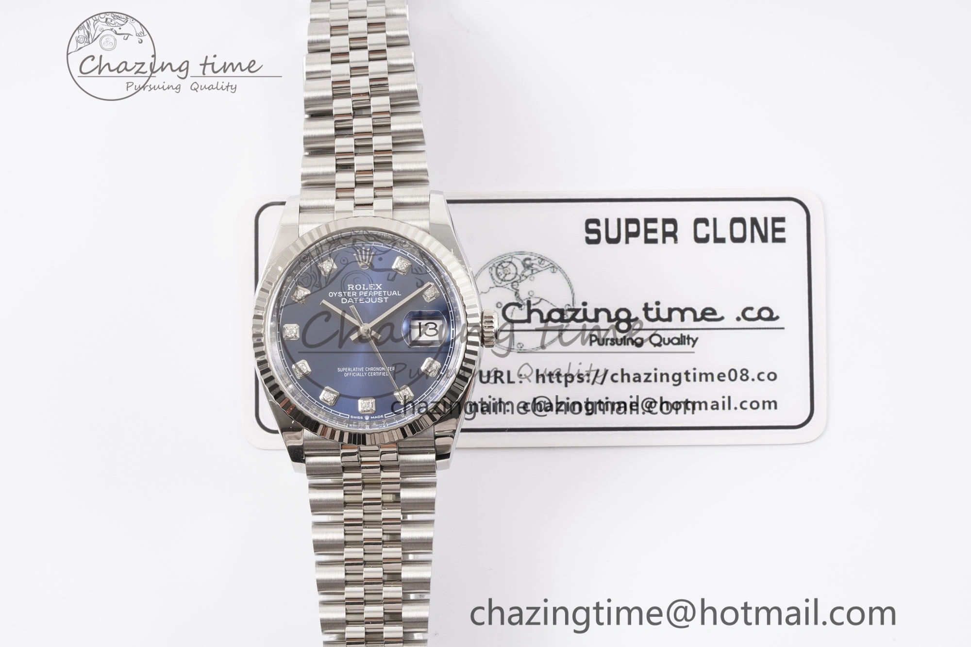 ModernLook DateJust 36 126234 Clean 1:1 Best Edition 904L Steel Blue Diamonds Dial on Jubilee Bracelet VR 1993