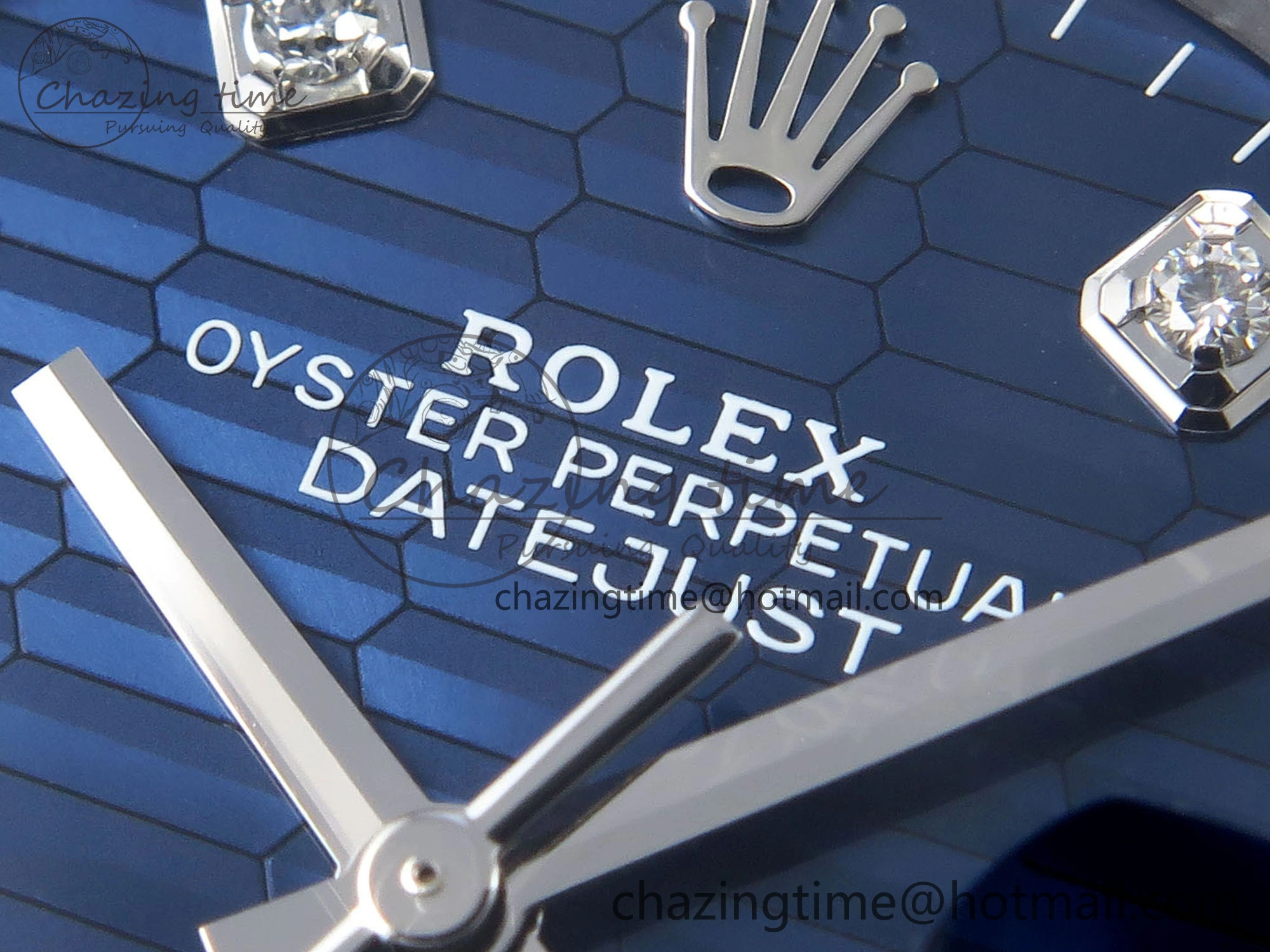 WellDesigned DateJust 36 126234 Clean 1:1 Best Edition 904L Steel Blue Textured Diamonds Dial on Jubilee Bracelet VR 1967