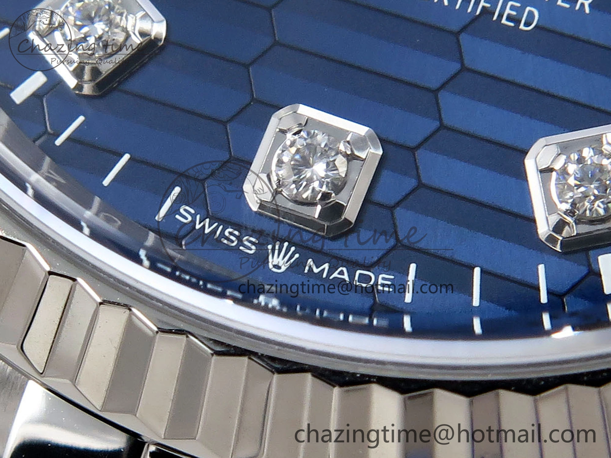 WellDesigned DateJust 36 126234 Clean 1:1 Best Edition 904L Steel Blue Textured Diamonds Dial on Jubilee Bracelet VR 1967