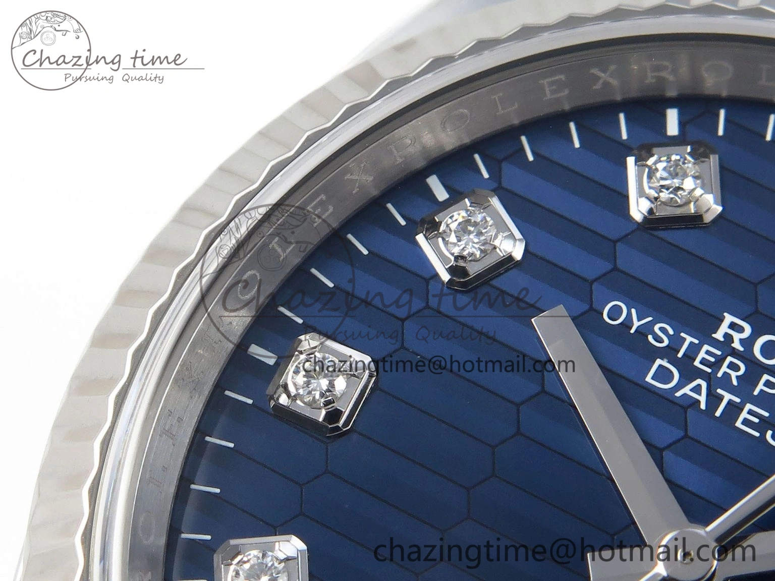 WellDesigned DateJust 36 126234 Clean 1:1 Best Edition 904L Steel Blue Textured Diamonds Dial on Jubilee Bracelet VR 1967