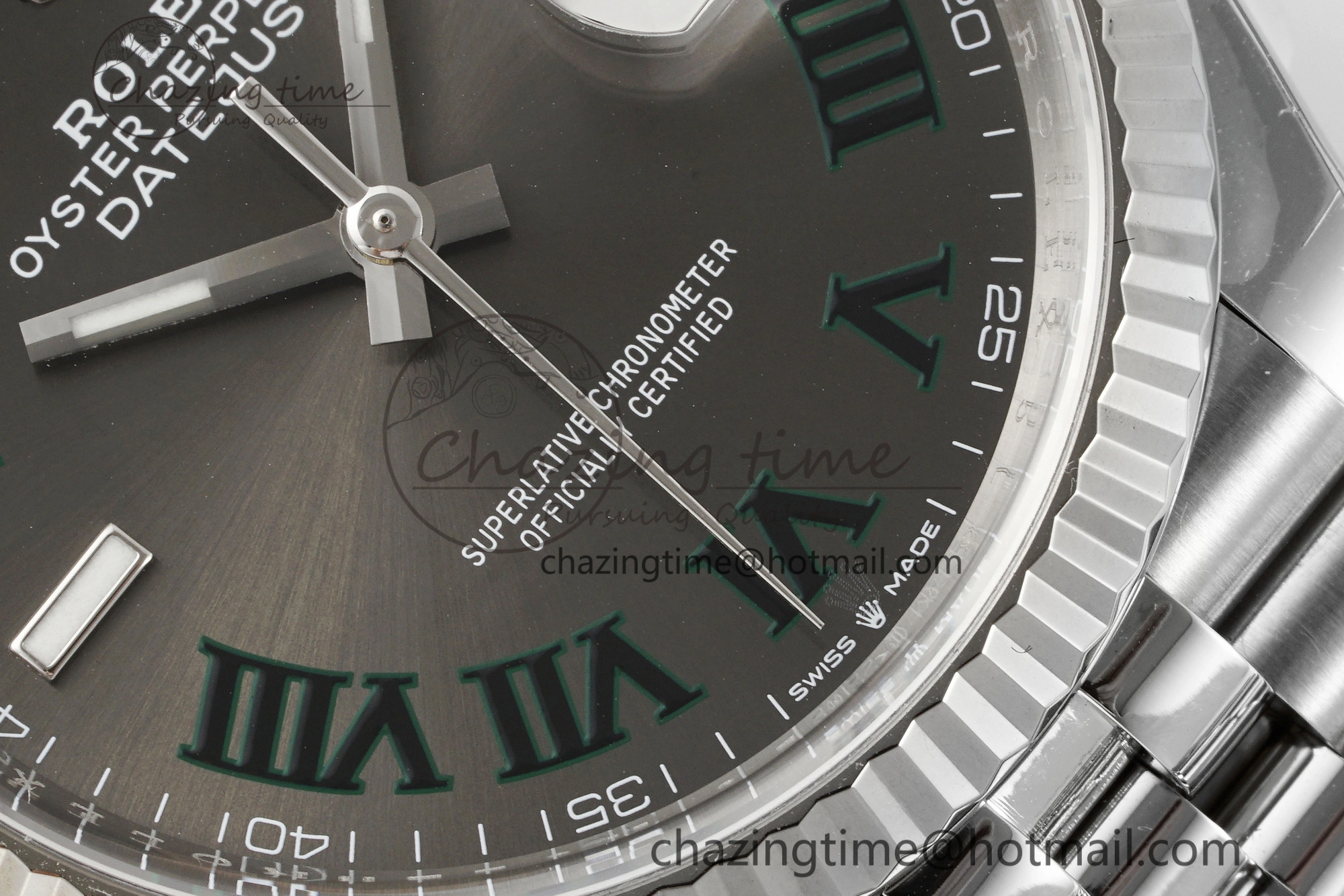Reliable DateJust 36 126234 Clean 1:1 Best Edition 904L Steel Gray Dial Green Roman Markers on Jubilee Bracelet VR 10132