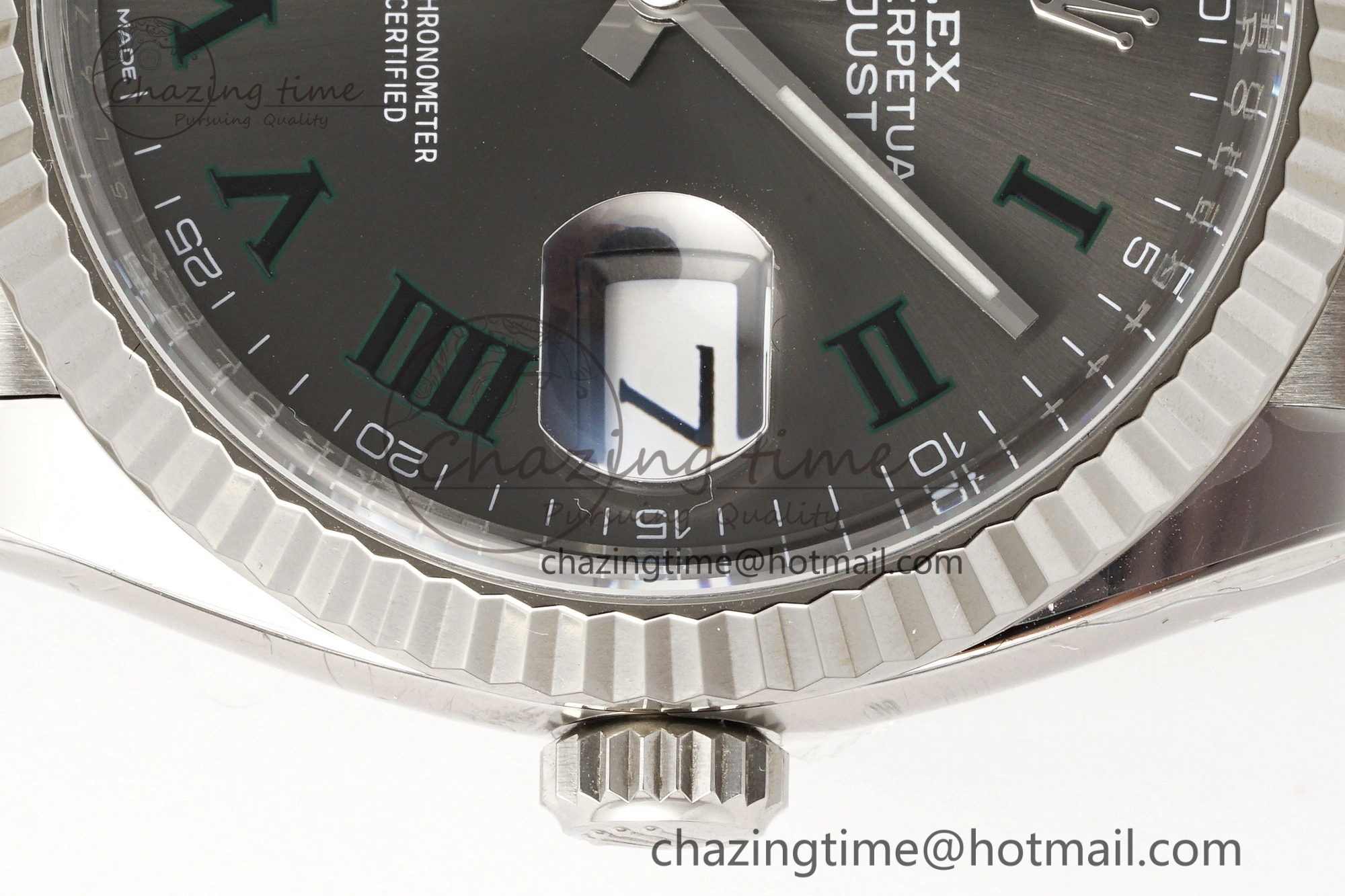 Reliable DateJust 36 126234 Clean 1:1 Best Edition 904L Steel Gray Dial Green Roman Markers on Jubilee Bracelet VR 10132