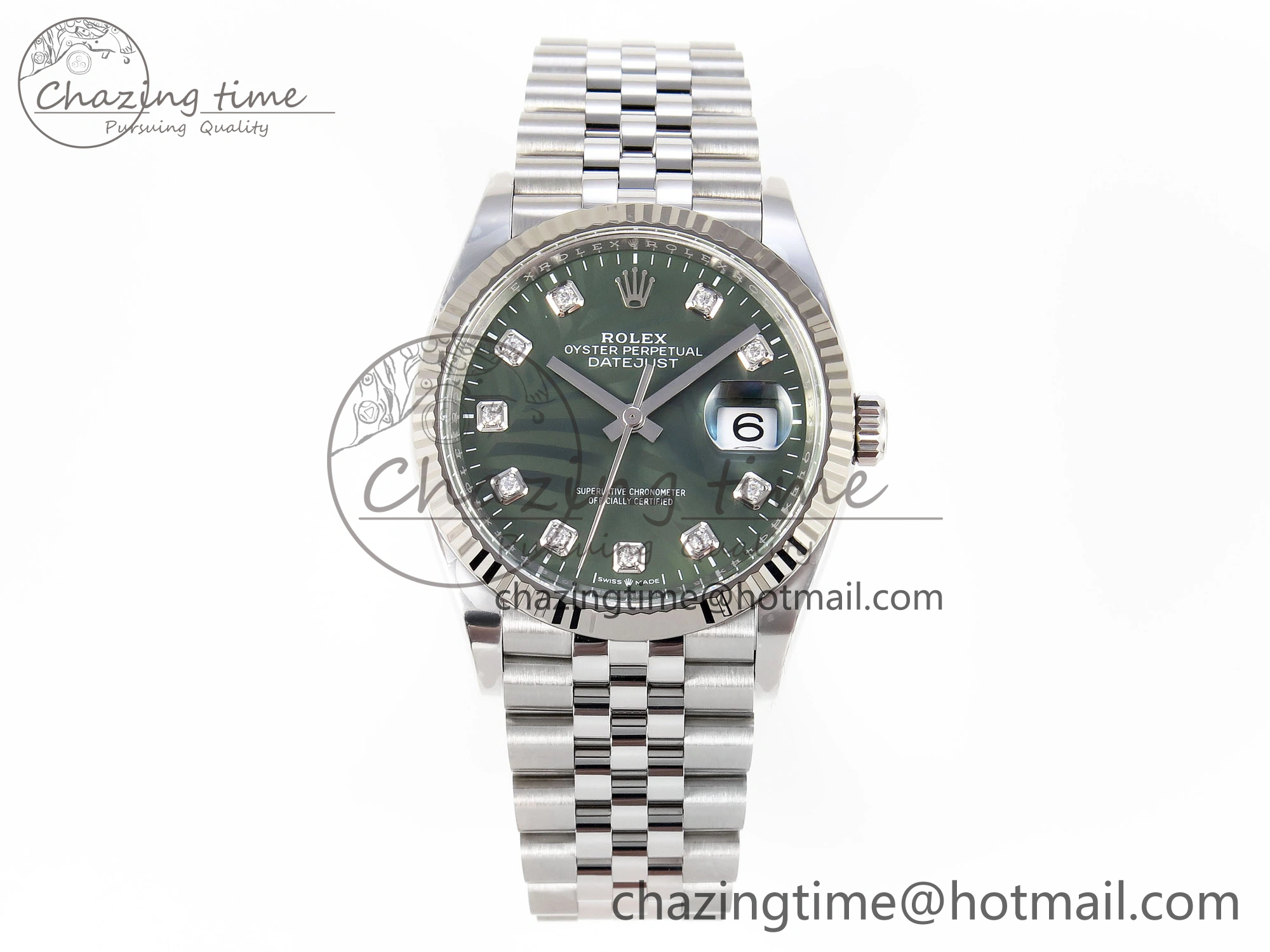 HighPerformance DateJust 36 126234 Clean 1:1 Best Edition 904L Steel Green Leaf Diamonds Dial on Jubilee Bracelet VR 1975