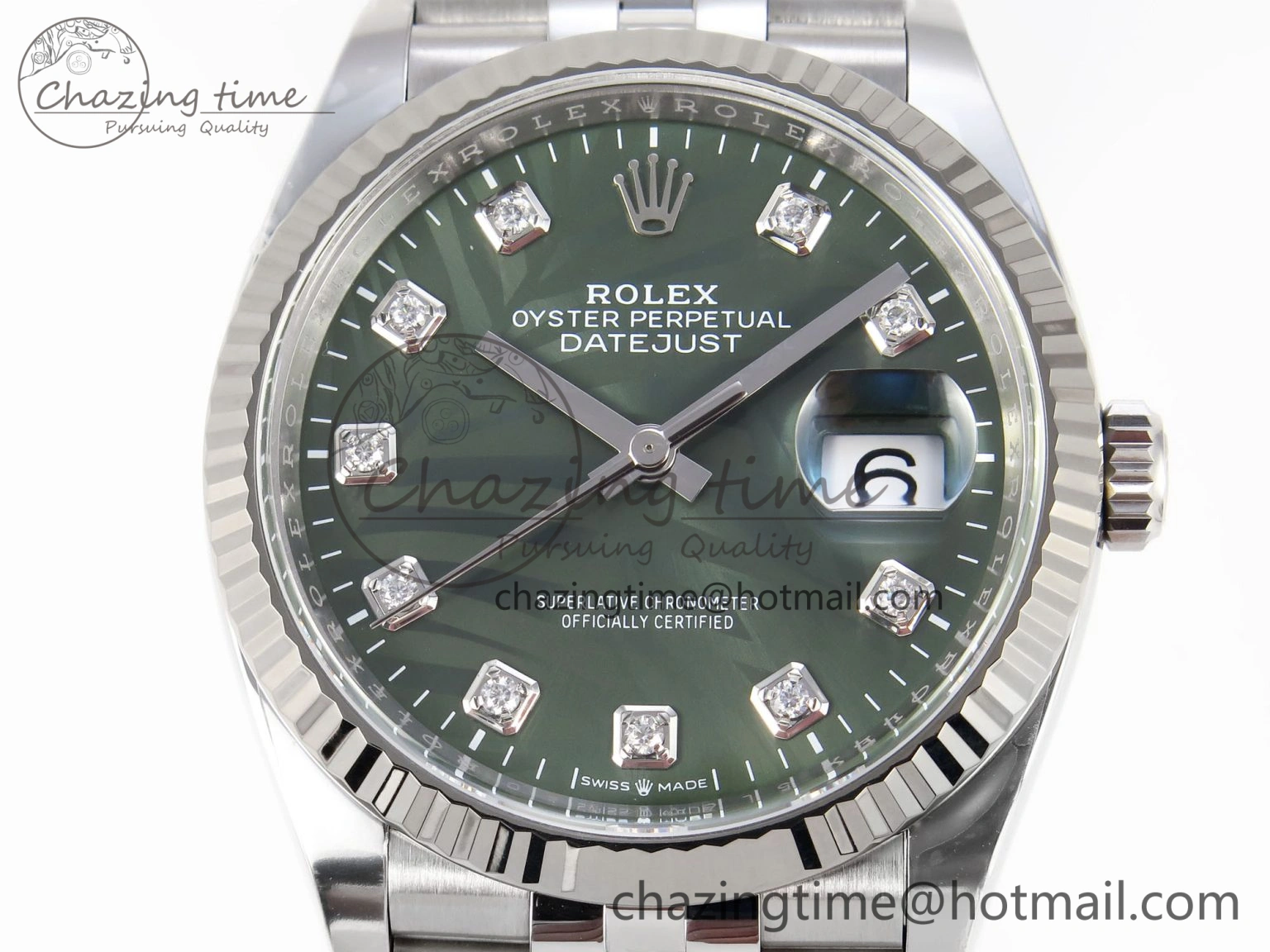 HighPerformance DateJust 36 126234 Clean 1:1 Best Edition 904L Steel Green Leaf Diamonds Dial on Jubilee Bracelet VR 1975
