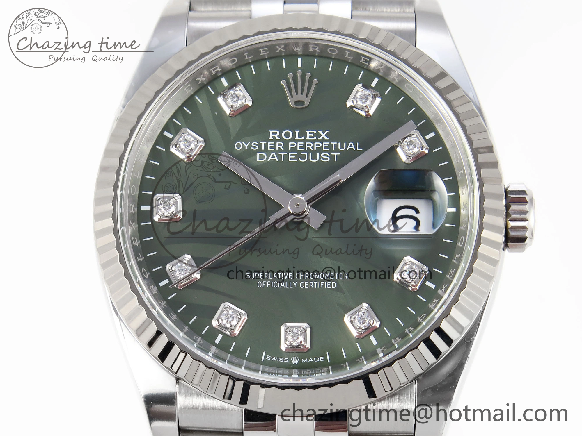 HighPerformance DateJust 36 126234 Clean 1:1 Best Edition 904L Steel Green Leaf Diamonds Dial on Jubilee Bracelet VR 1975