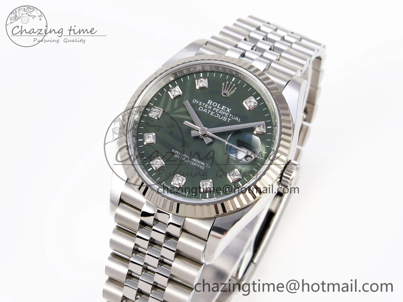 HighPerformance DateJust 36 126234 Clean 1:1 Best Edition 904L Steel Green Leaf Diamonds Dial on Jubilee Bracelet VR 1975