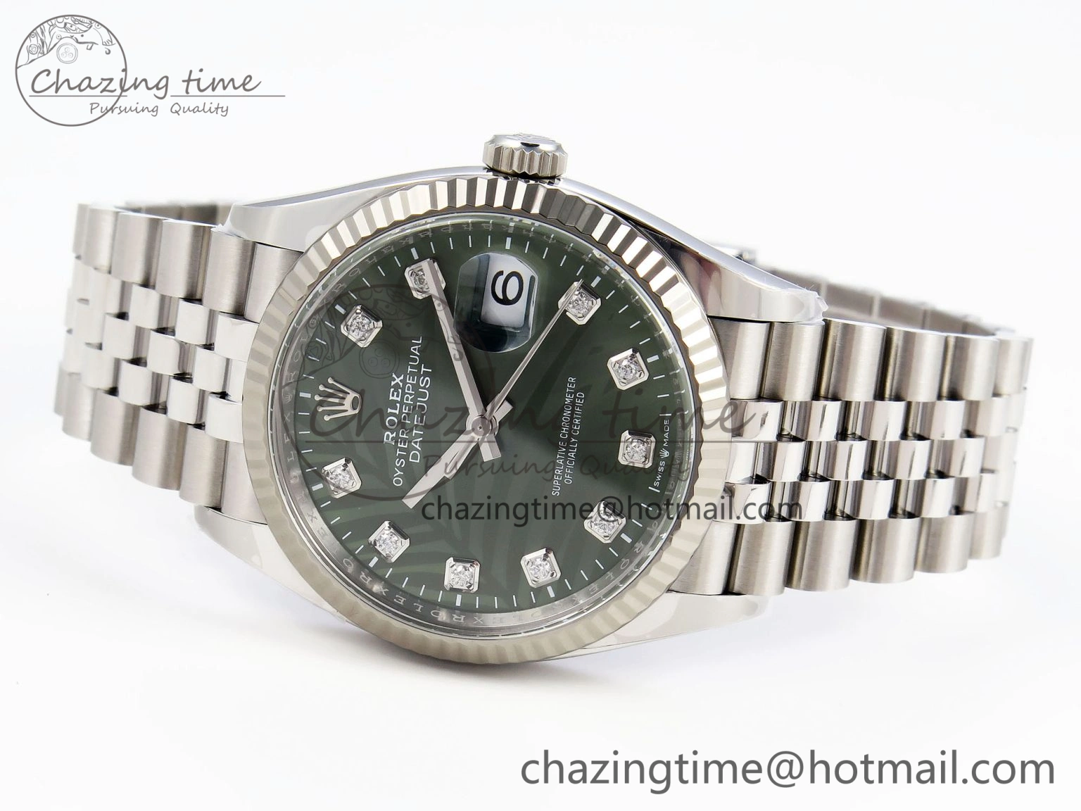 HighPerformance DateJust 36 126234 Clean 1:1 Best Edition 904L Steel Green Leaf Diamonds Dial on Jubilee Bracelet VR 1975