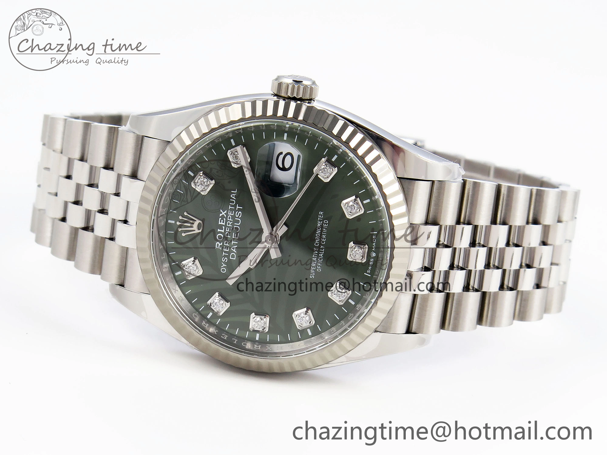 HighPerformance DateJust 36 126234 Clean 1:1 Best Edition 904L Steel Green Leaf Diamonds Dial on Jubilee Bracelet VR 1975