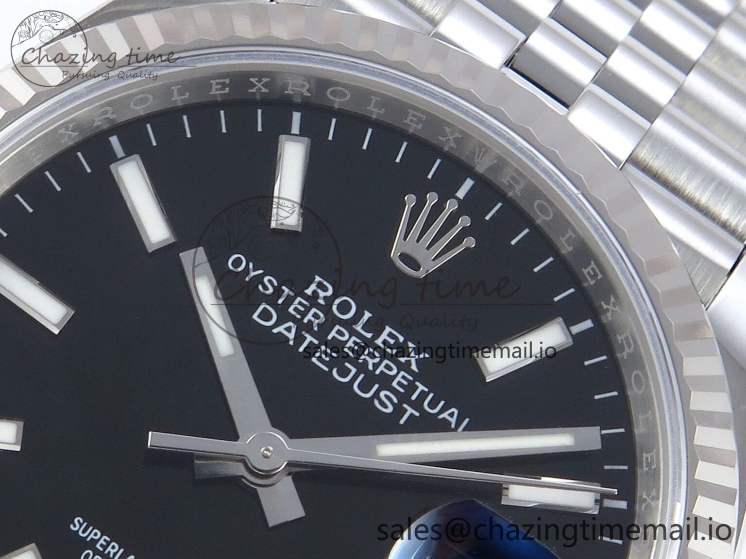 ModernLook DateJust 36 126234 EWEF Best Edition Black Dial Stick Marker on Jubilee Bracelet A 604