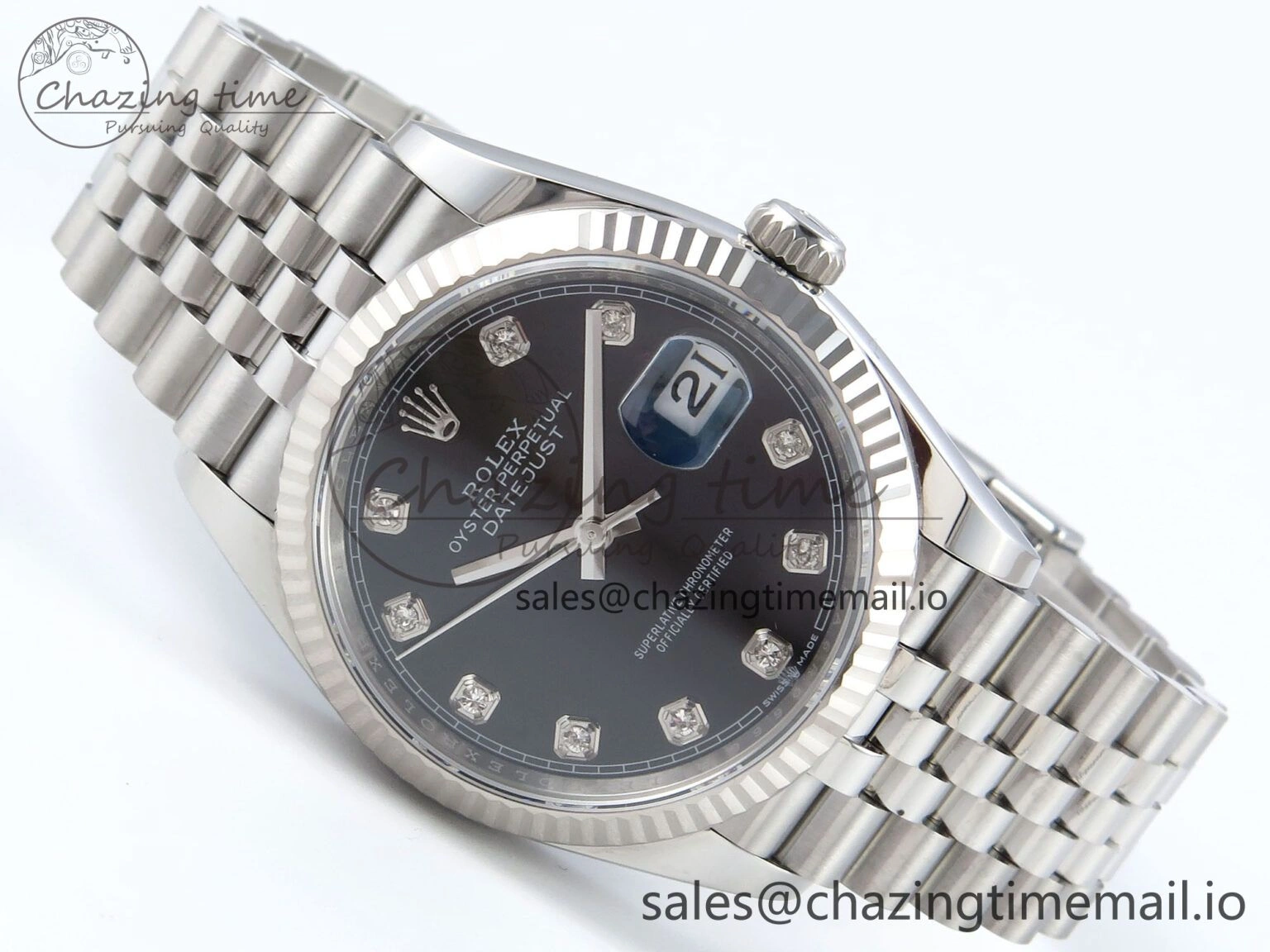 DateJust 36 126234 EWEF Best Edition Black Diamonds Dial on Jubilee Bracelet A SunProtective 617