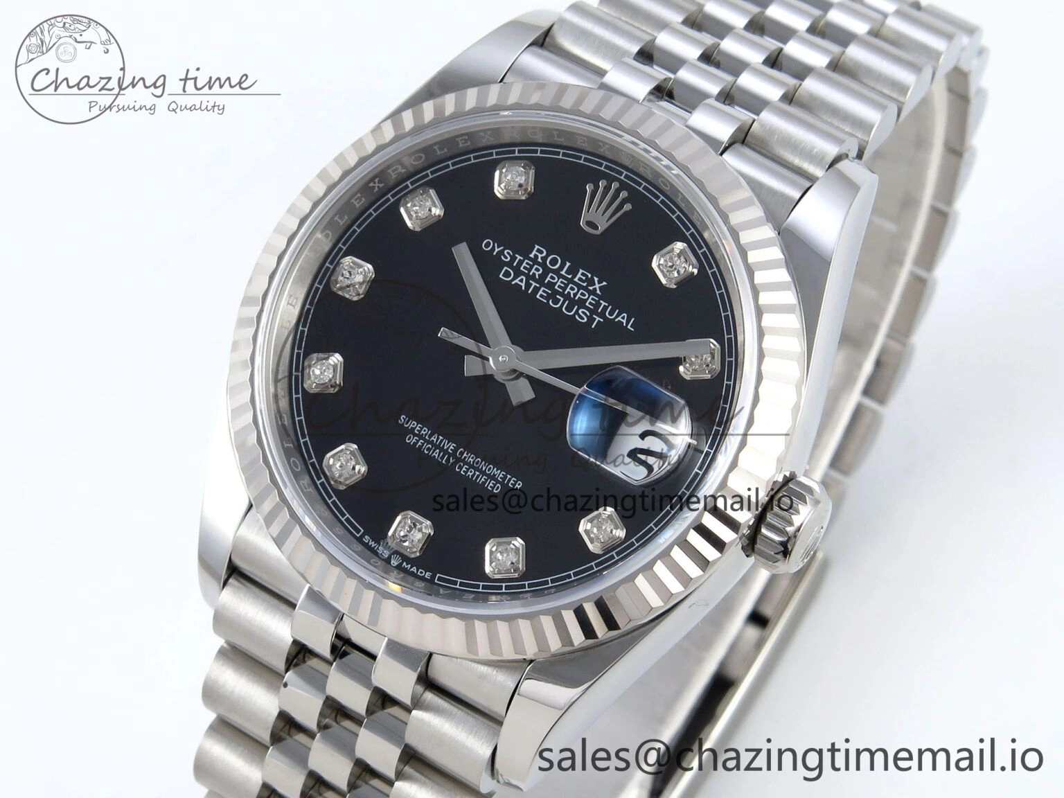 DateJust 36 126234 EWEF Best Edition Black Diamonds Dial on Jubilee Bracelet A SunProtective 617