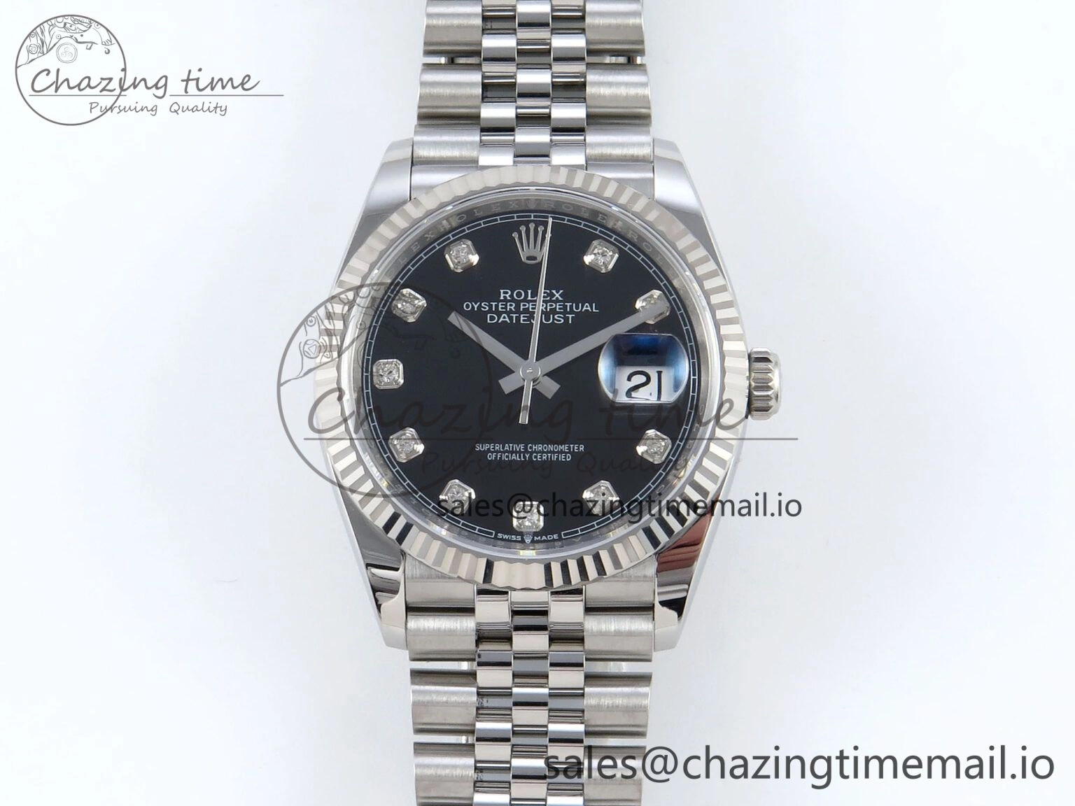 DateJust 36 126234 EWEF Best Edition Black Diamonds Dial on Jubilee Bracelet A SunProtective 617